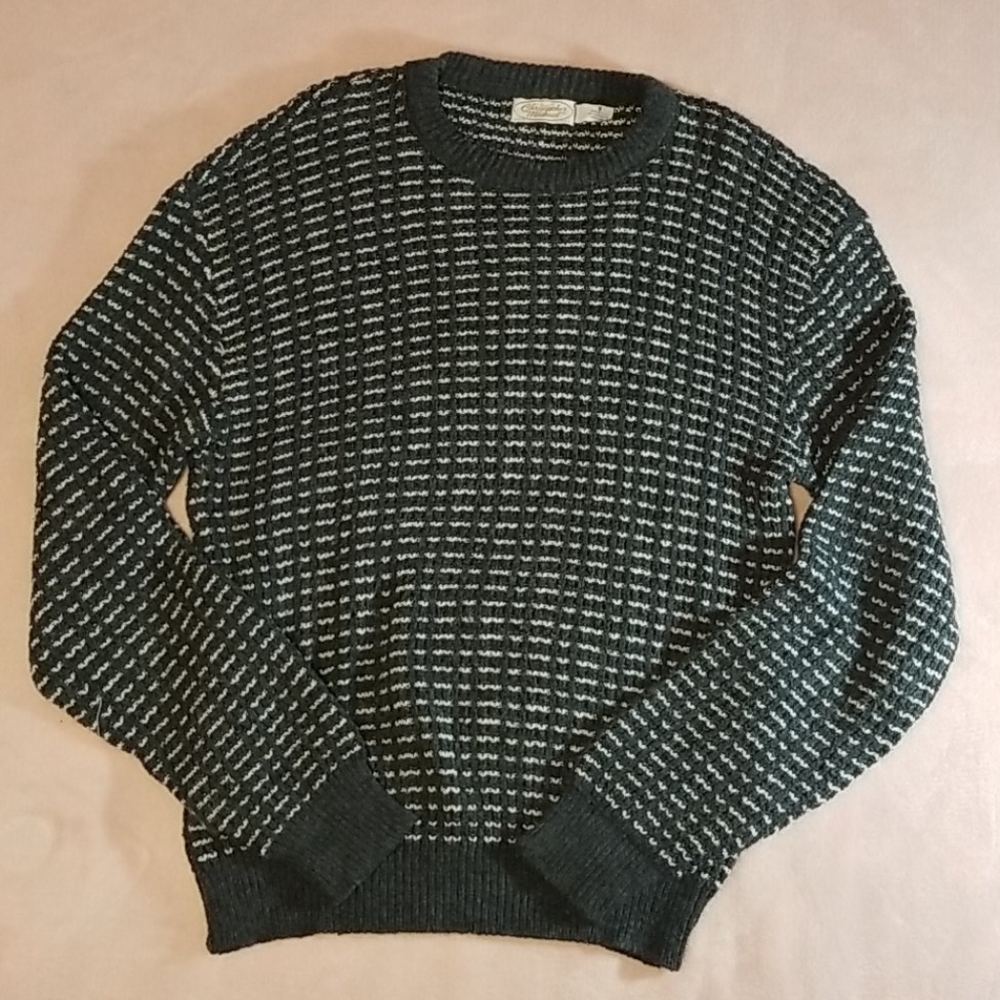 Vintage Gray and White Knit Sweater